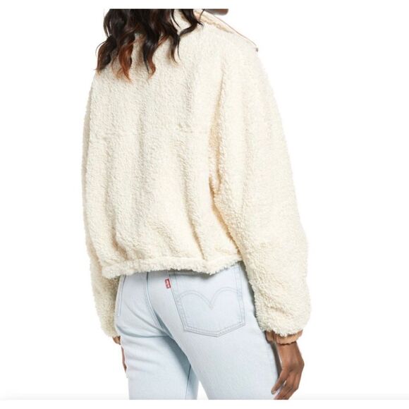 BLANKNYC Faux Shearling with Faux Leather Trim Bomber Jacket, Size XS - Picture 4 of 13